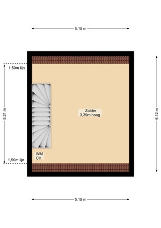 Floorplan - Vermeerstraat 48, 2525 VM The Hague
